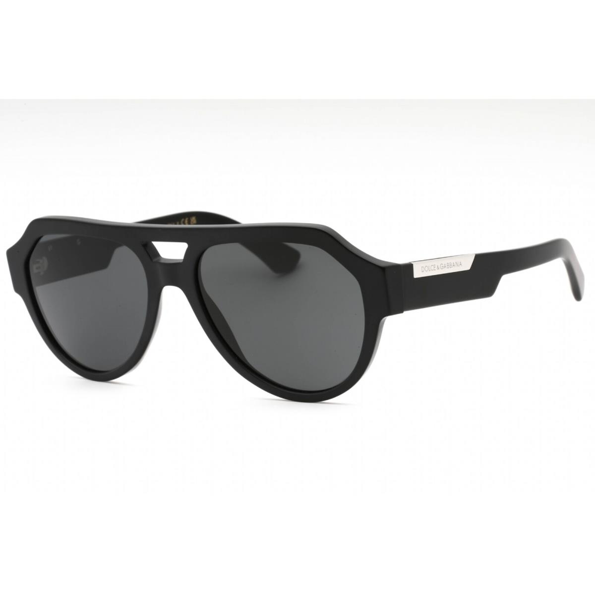 Dolce Gabbana Men`s Sunglasses Matte Black Aviator Full Rim 0DG4466 25256G