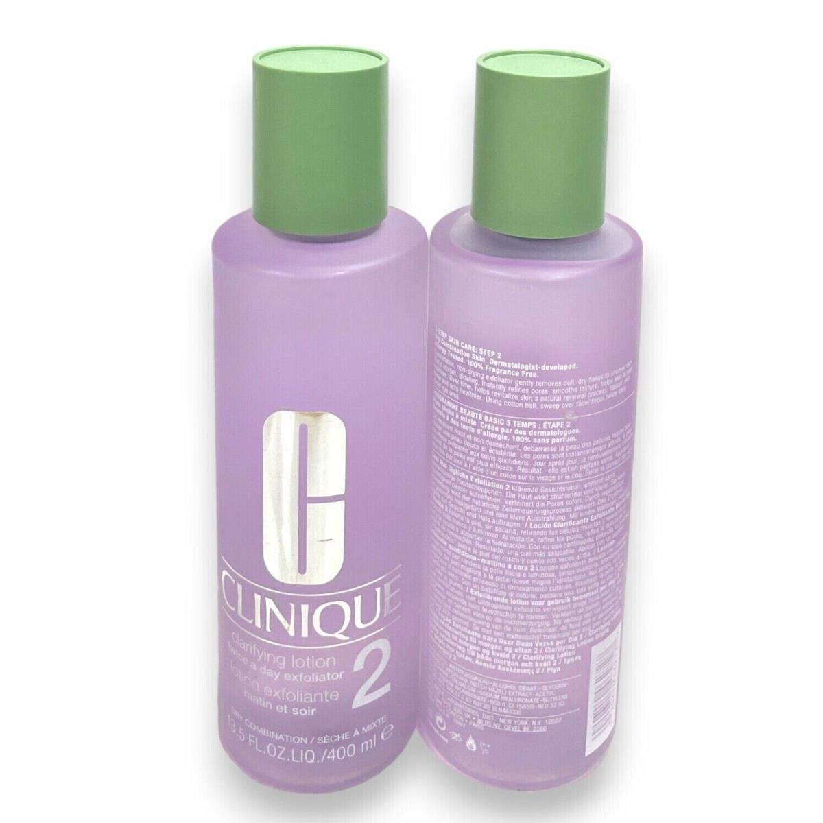 Clinique Clarifying Lotion 13.5fl.oz/400ml Lot Of 2 You Pick Type As Seen 2 (Dry Combination)