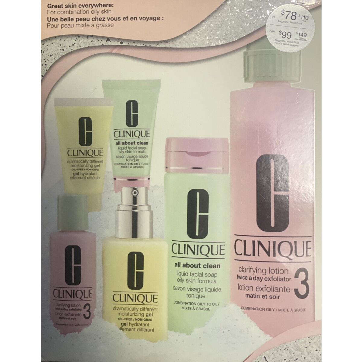 Clinique 3 Box Set: 3 Step Full Sized + Travel Set Of 3 Travel Size Value