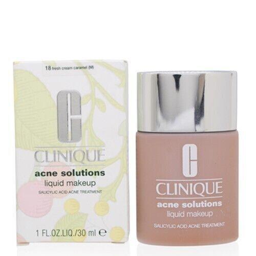 CS Clinique/acne Solutions Liquid Makeup 18 Fresh Cream Caramel 1.0 Oz