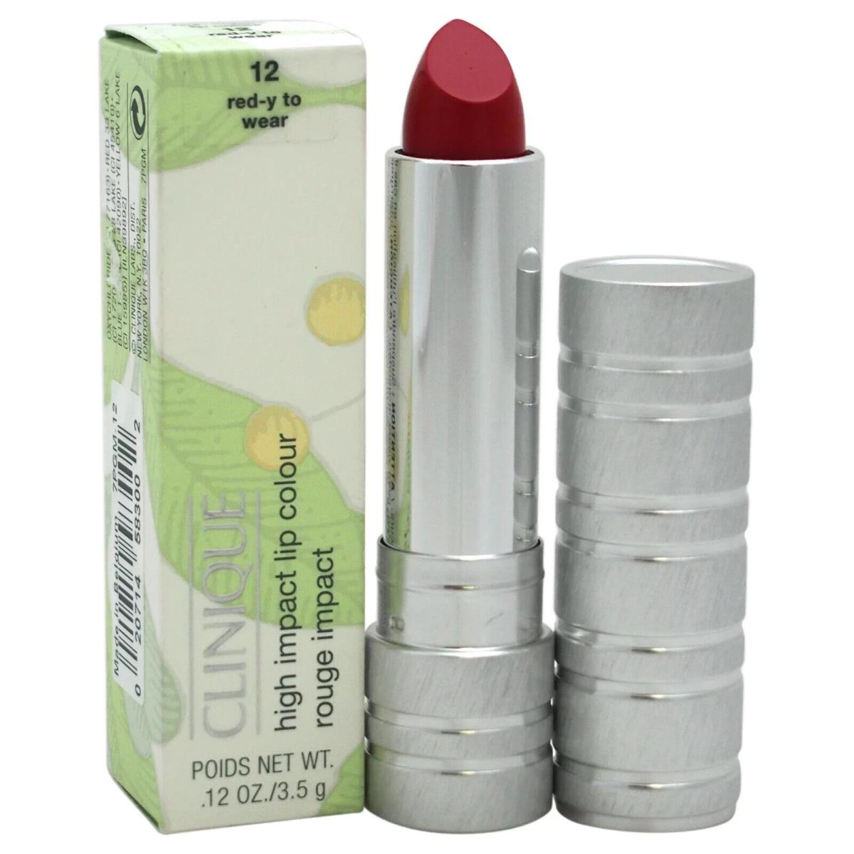 Clinique High Impact Lip Colour 12 Red-y to Wear 0.12oz/3.5g Full Size