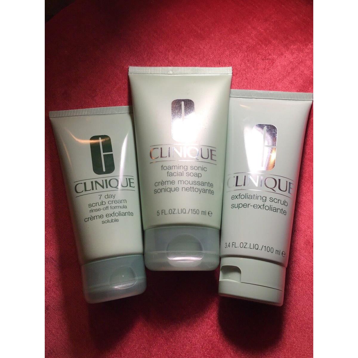 Clinique Lot Foaming Scrub Cleanser Oz Two Exfolioliating Scrubs 2.5 and 3.4 Oz