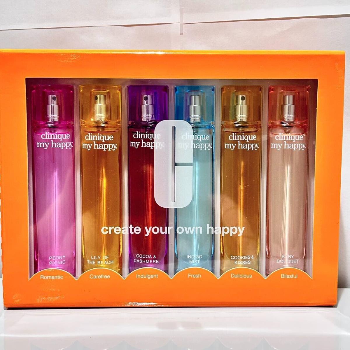 6PCS Clinique Create Your Own Happy Edp Perfume Set Full Size 6x 0.5oz/15mL