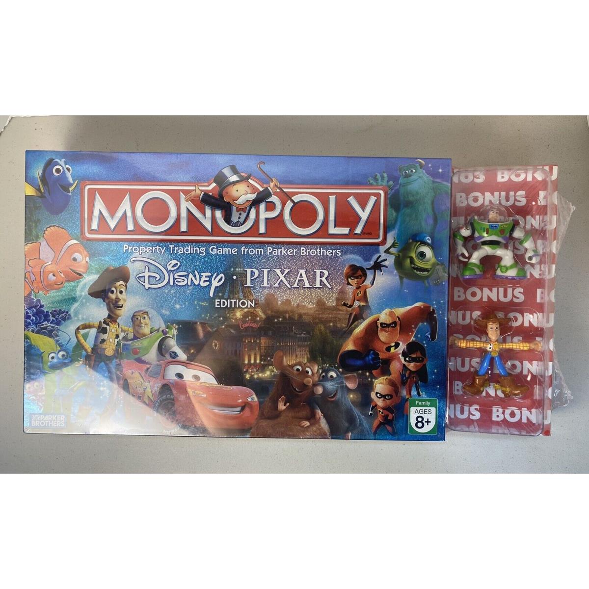 Disney Pixar Edition Monopoly w/ Bonus Buzz Woody Toys Hasbro 2007