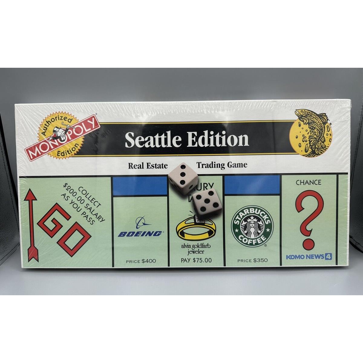 Authorized Monopoly Seattle Edition Board Game 1997 Nip