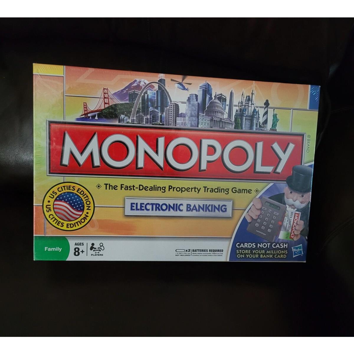 Monopoly Electronic Banking US Cities Edition Board Game 2009 Box