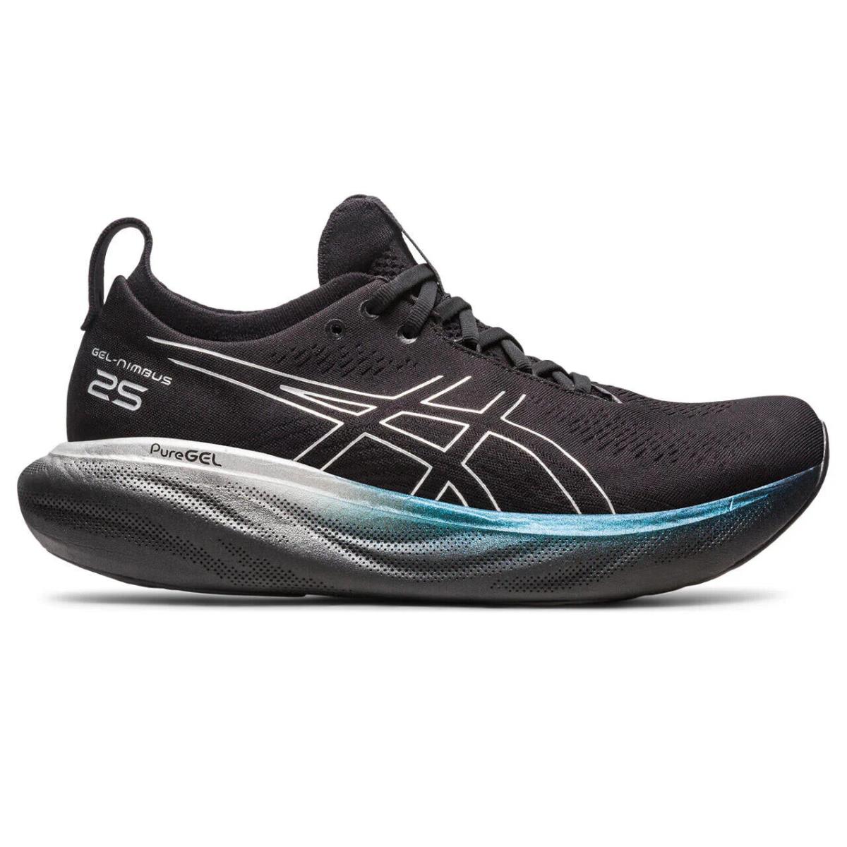 Asics Gel-nimbus 25 Platinum 1011B616.001 Road Running Shoes Men`s Black Puregel 10