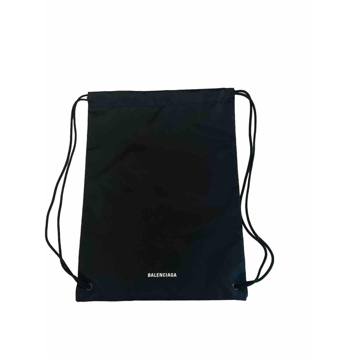 Balenciaga Black Nylon Draw String Backpack Bag