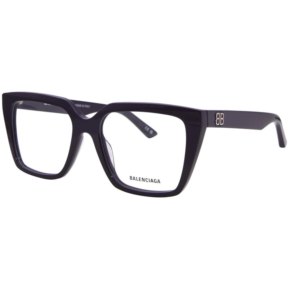 Balenciaga BB0130O 009 Eyeglasses Women`s Violet Full Rim Square Shape 53mm