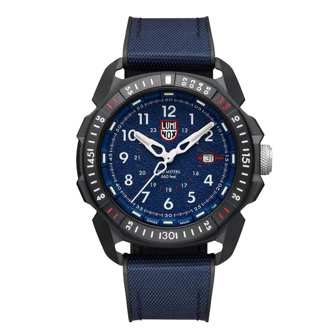 Luminox Men`s Watch Ice-sar Arctic Navy Swiss Dive Black Case Blue Dial 1003.ICE