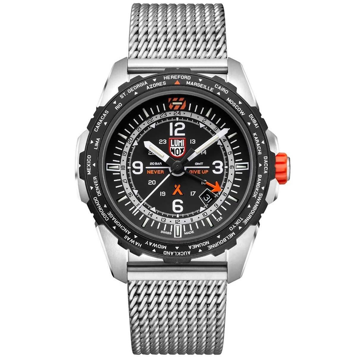 Luminox Bear Grylls Survival Air Men`s Watch Quartz Silver Bracelet Gmt 3762