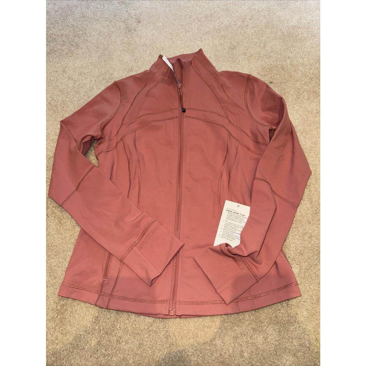 Lululemon Define Jacket Luon Brier Rose Size 12 LW4AWKS