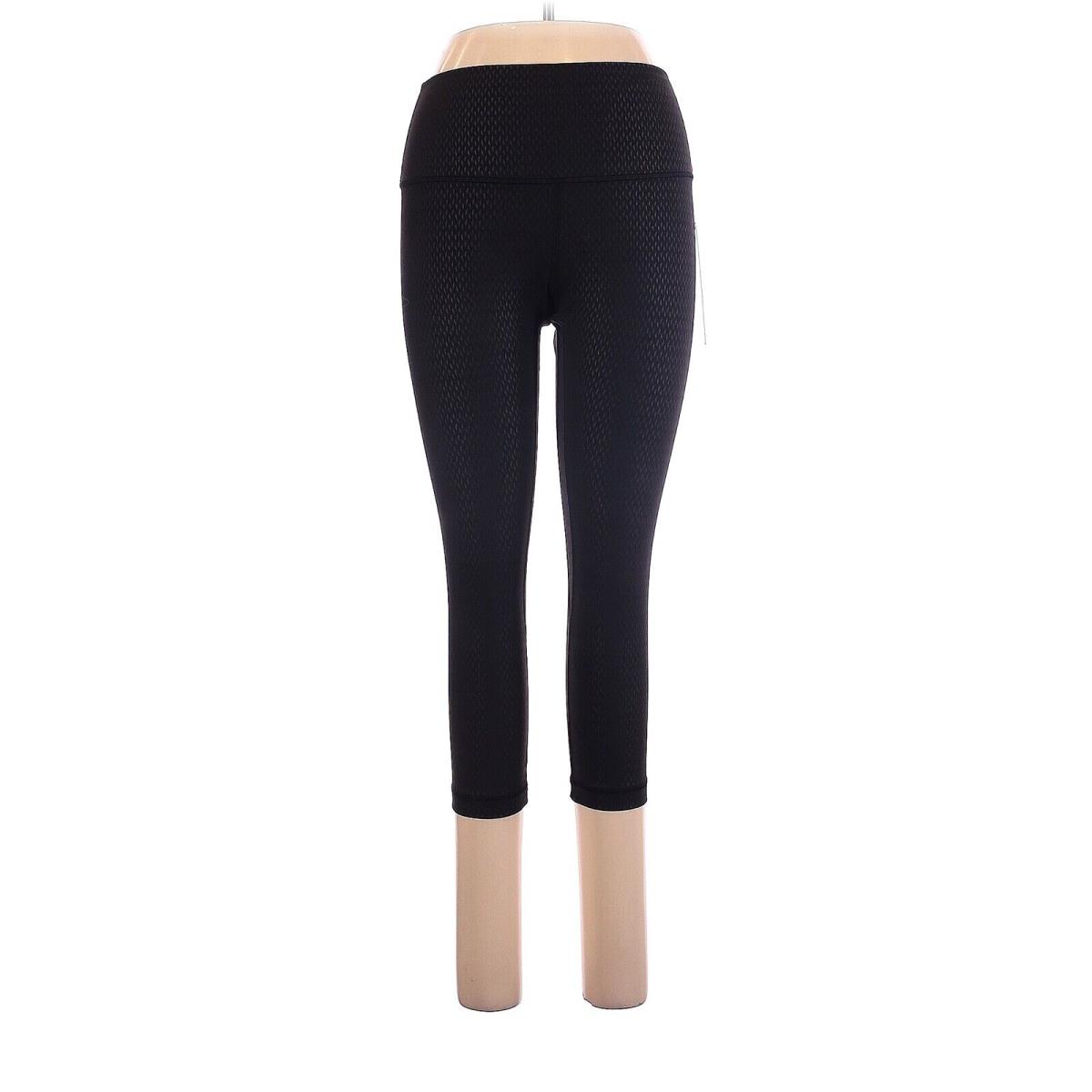 Lululemon Athletica Diverge Emboss Black Align HR Crop 21 Leggings - US 10