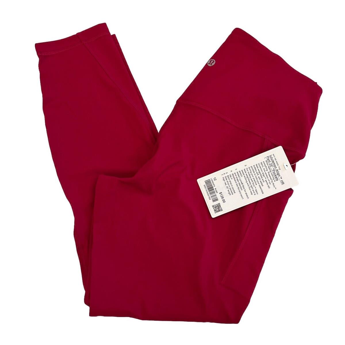 Lululemon Align HR Pant 25 Pockets LW5GHFS Women`s Size 12 Ruby Red