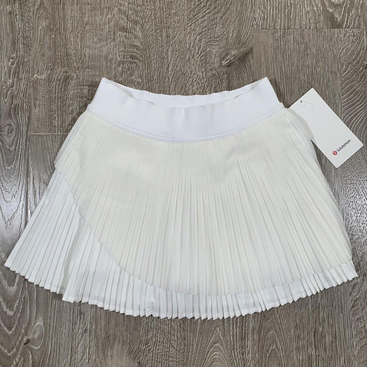 Lululemon Tiered Pleats HR Tennis Skirt White 4