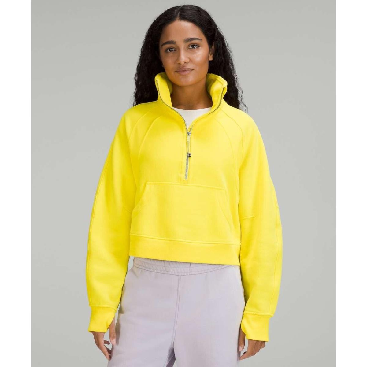 Lululemon Scuba Oversized Funnel Neck Half Zip Sonic Yellow Size M/l