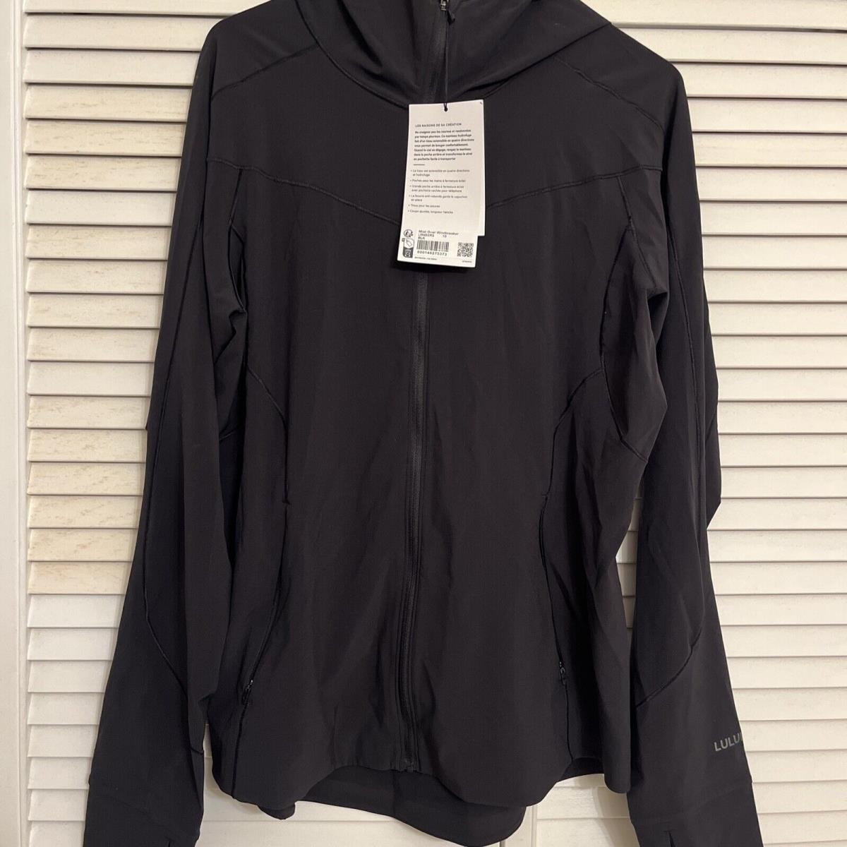 Lululemon Mist Over Windbreaker Black Size 10 Packable Tags