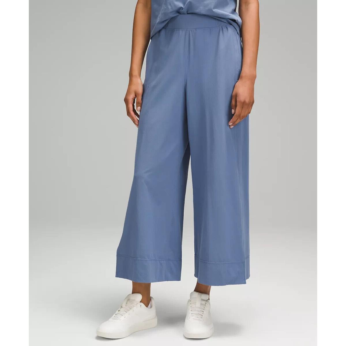 Lululemon Stretch Woven High-rise Wide-leg Cropped Pant Oasis Blue Size L. Nwt