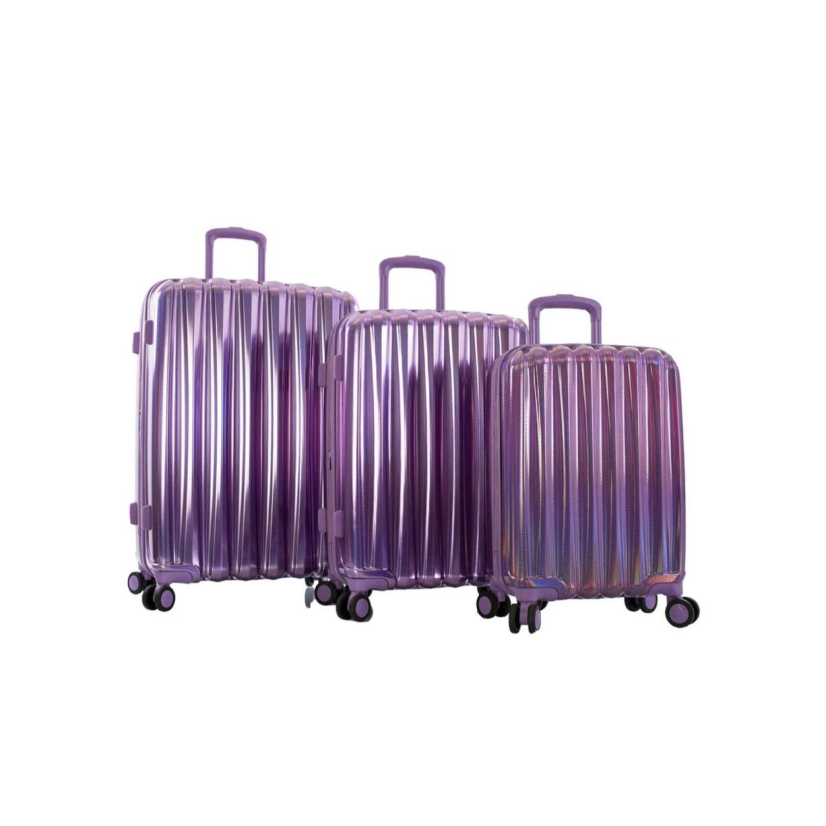 Heys America Astro Iridescent Spinner Luggage Purple 3pc Set Purple