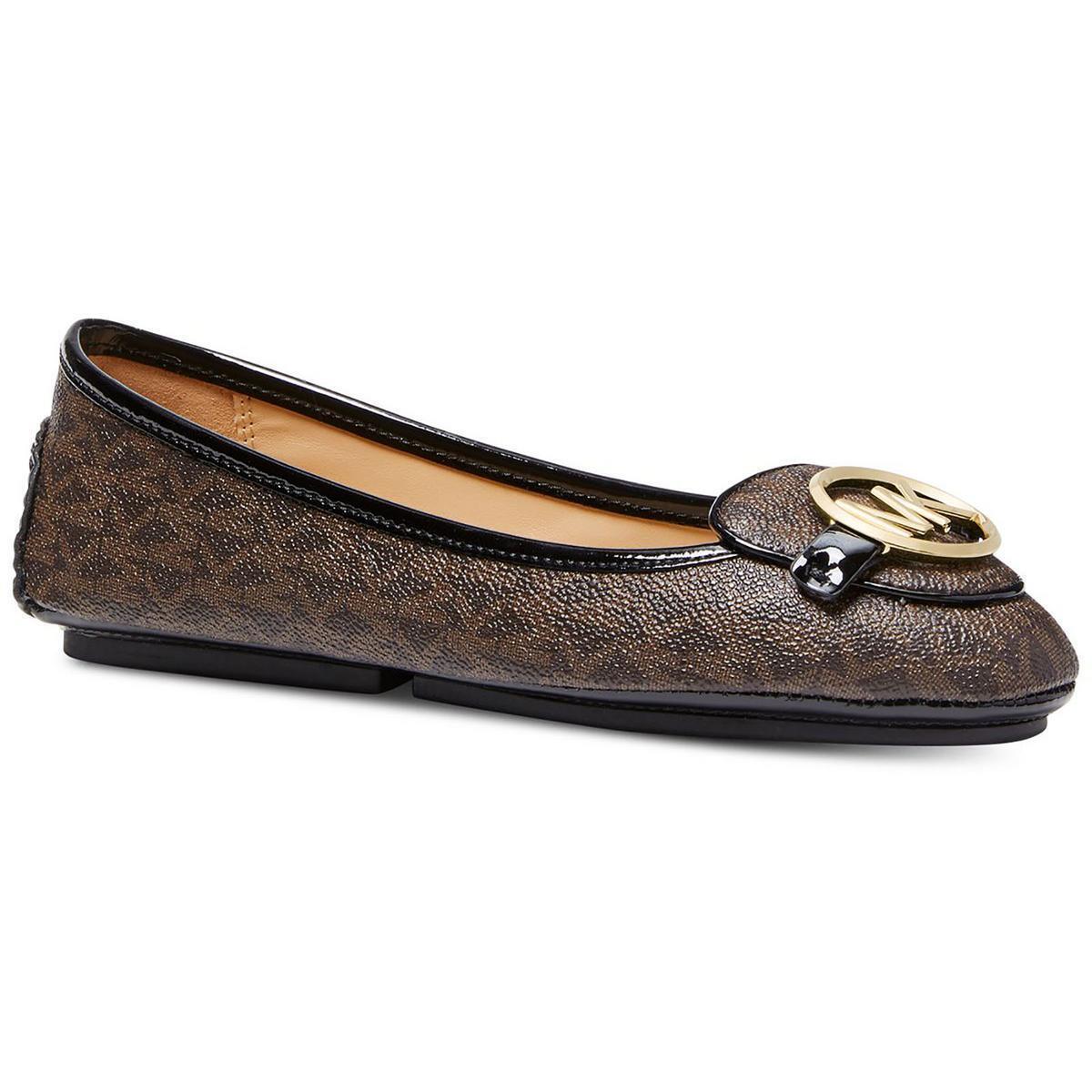 Michael Kors Lillie Moc Women`s Leather Logo Charm Slip On Moccasin Loafer