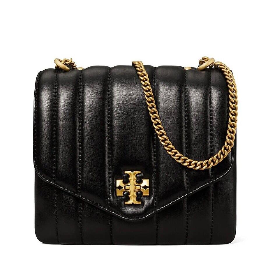 Tory Burch Kira Quilted Square Crossbody Bag IN Black