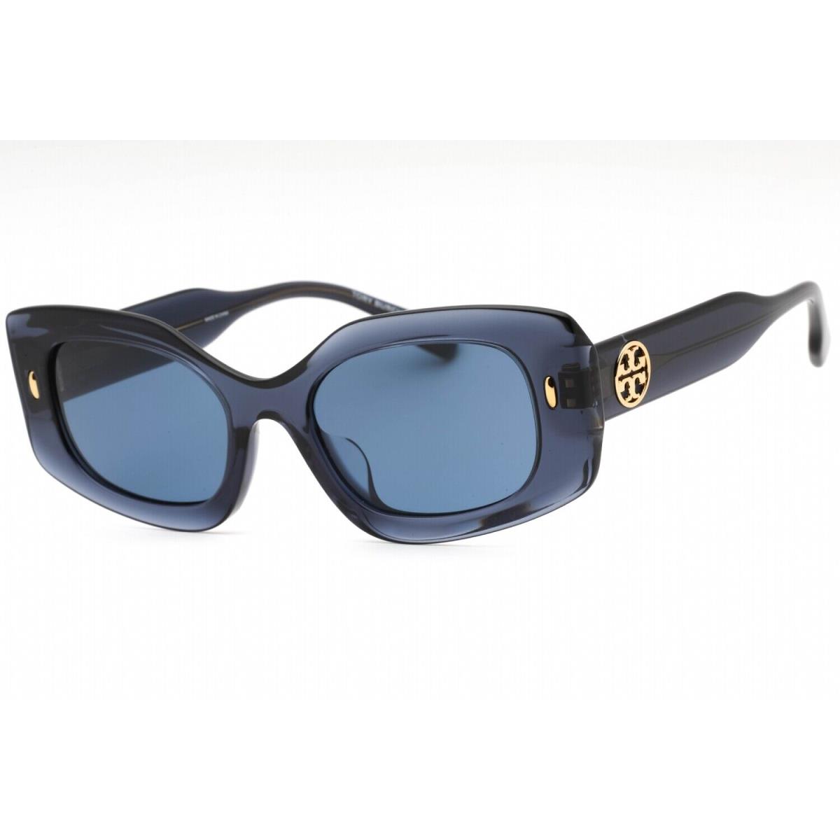 Tory Burch TY7202U 196380 Sunglasses Transparent Blue Frame Dark Blue Lens 50mm