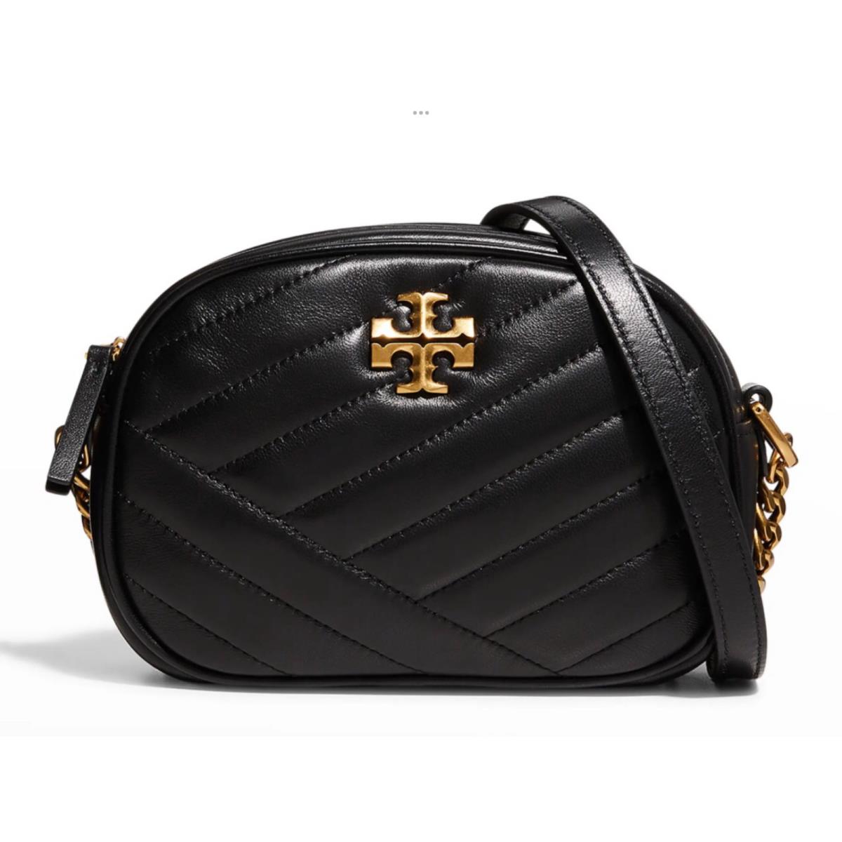 Tory Burch Kira Chevron Camera Shoulder Bag IN Black