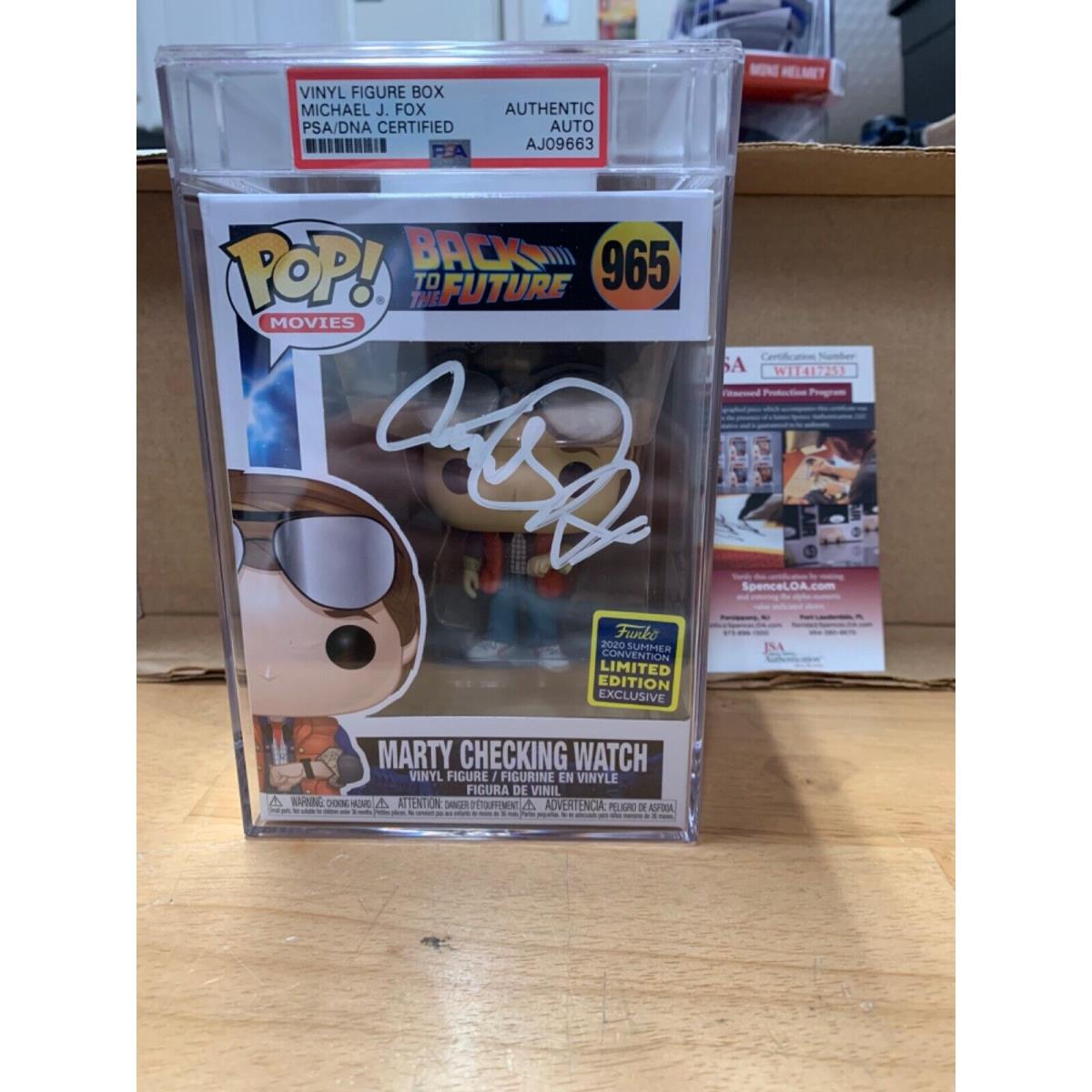 Michael J Fox Signed Funko Pop Psa Slabbed Certified 965 Marty Checking Watch B