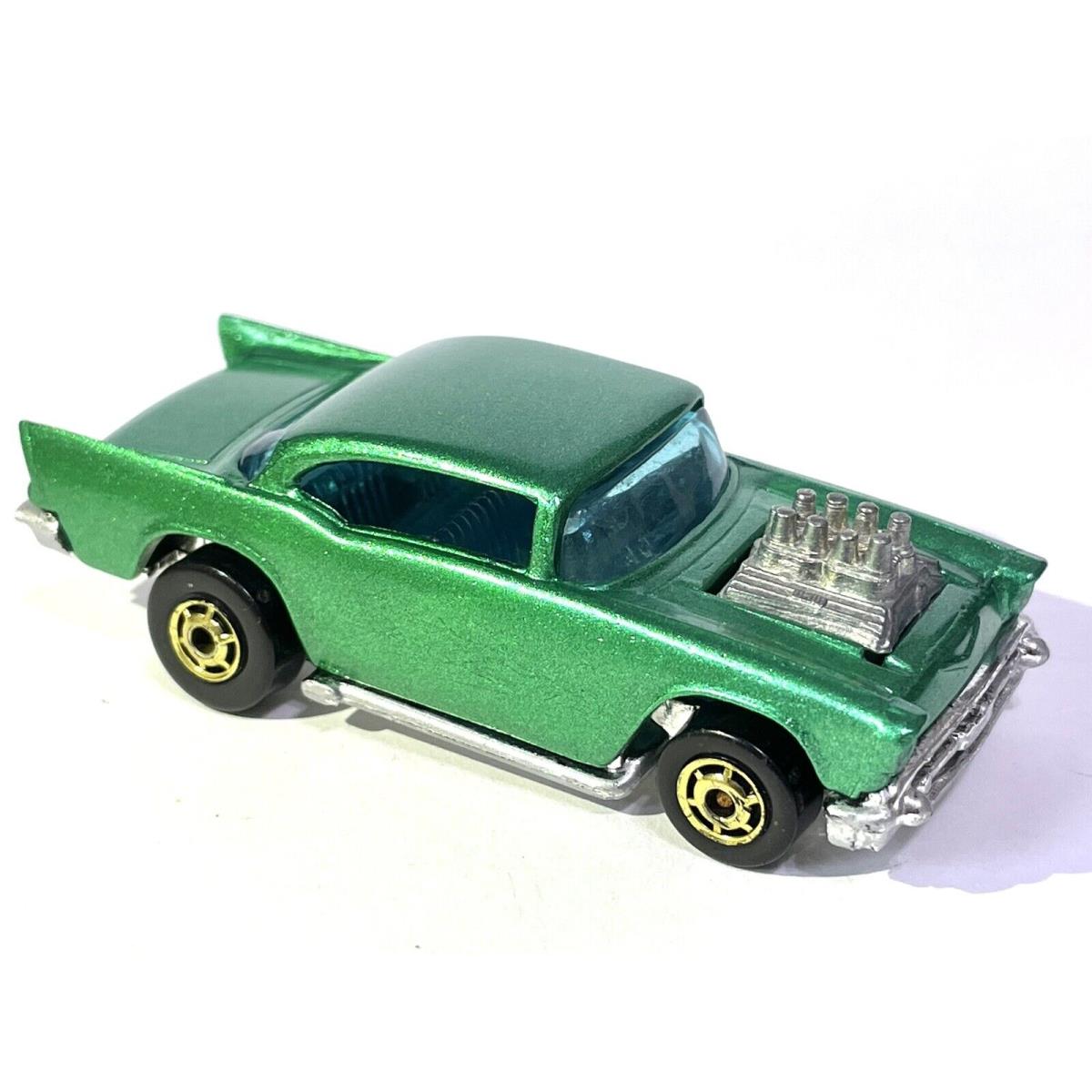 Hot Wheels Custom Made Metallic Green 57 Chevy - Gold Wheels