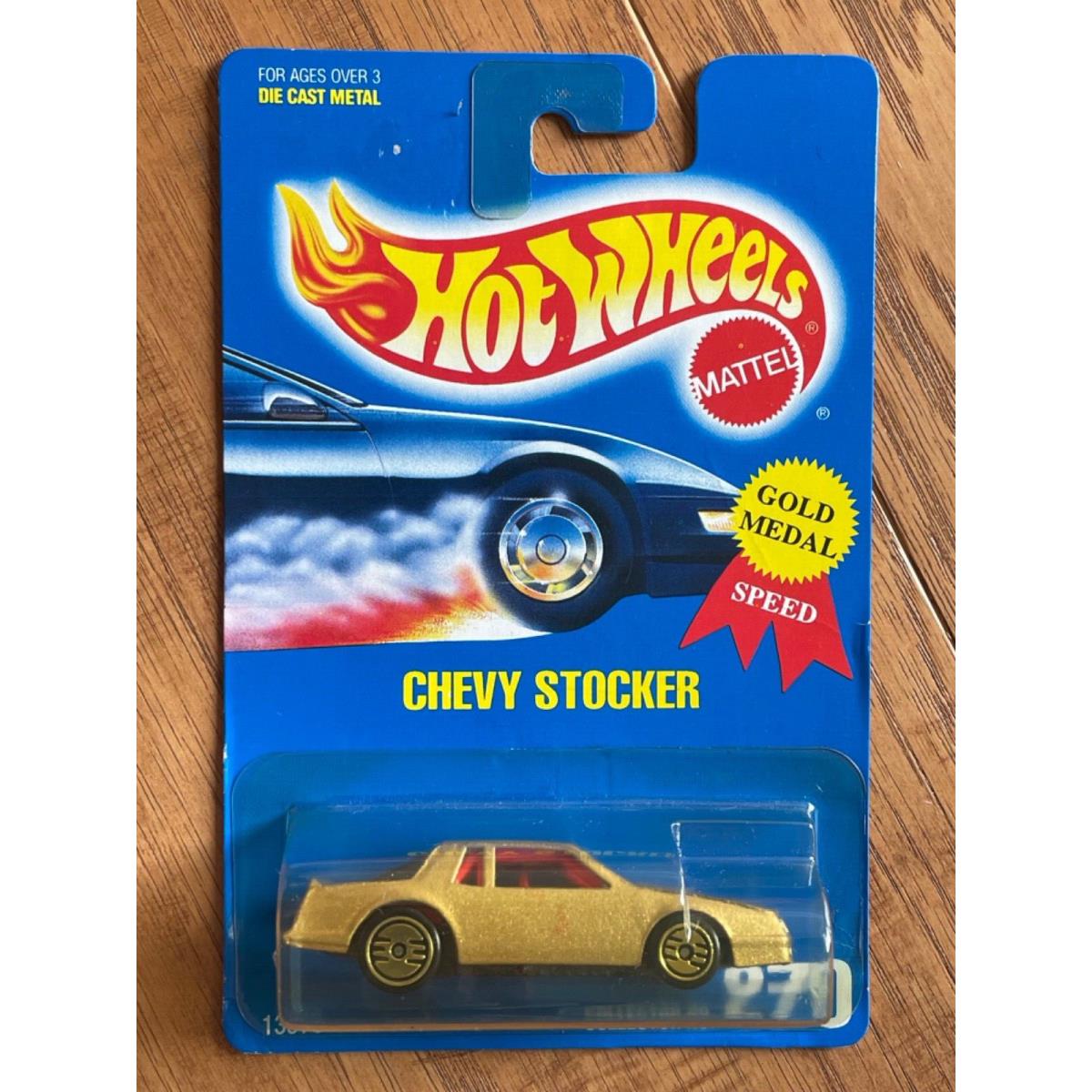 1995 Hot Wheels Blue Card Collector No. 270 Chevy Stocker Gold Ultrahots