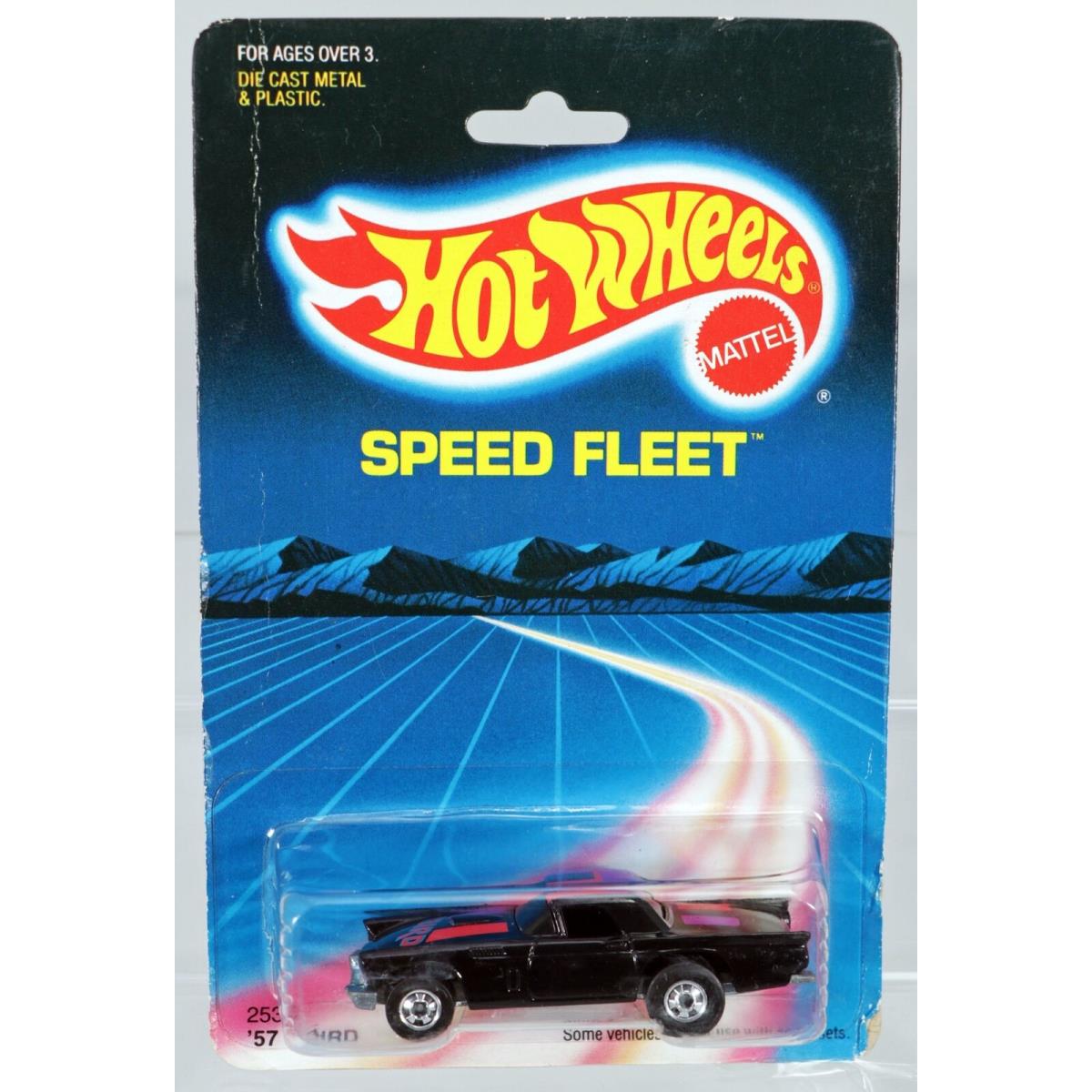 Vintage Hot Wheels `57 T-bird Speed Fleet Series 2536 Nrfp 1986 Black 1:64