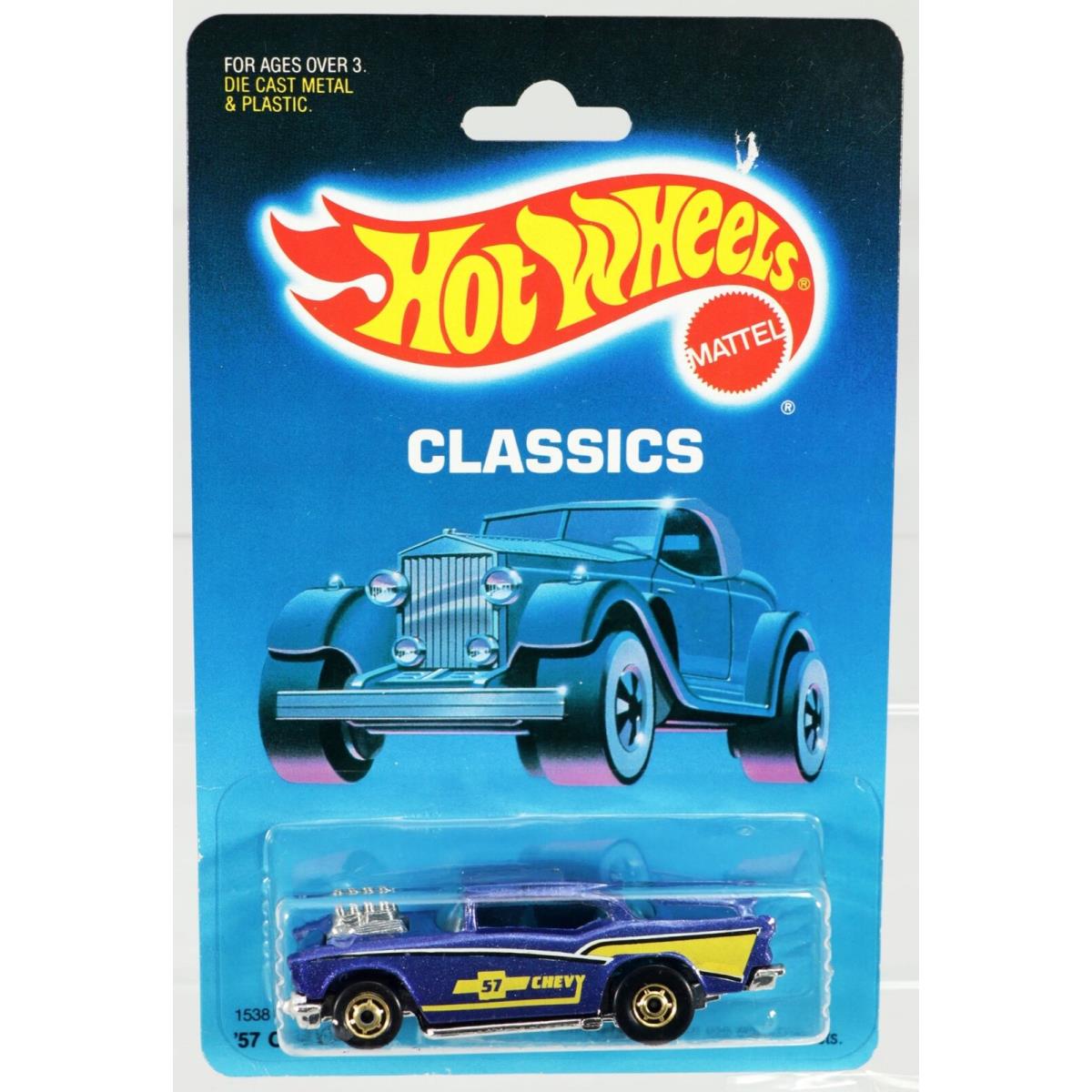 Hot Wheels 1957 Chevy Classics Series 1538 Never Removed From Pack 1987 Blue