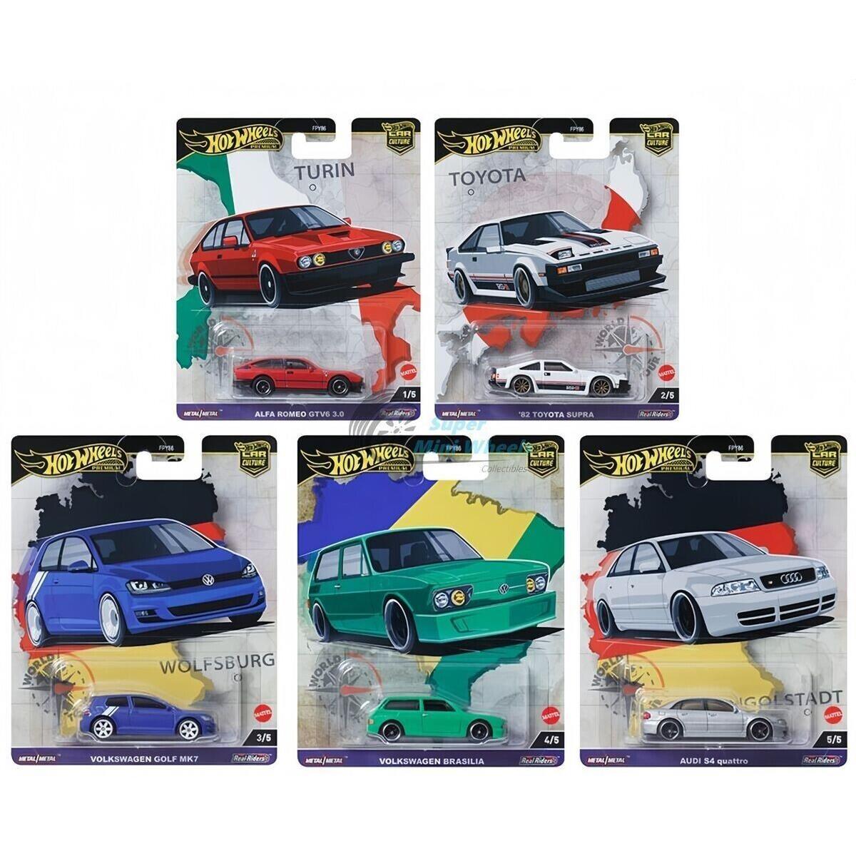 Set of 5 Hot Wheels 2024 Car Culture Case A World Tour 1:64