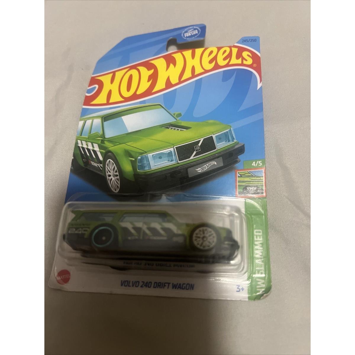 Hot Wheels Volvo 240 Drift Wagon Green 245/250 Slammed 4/5