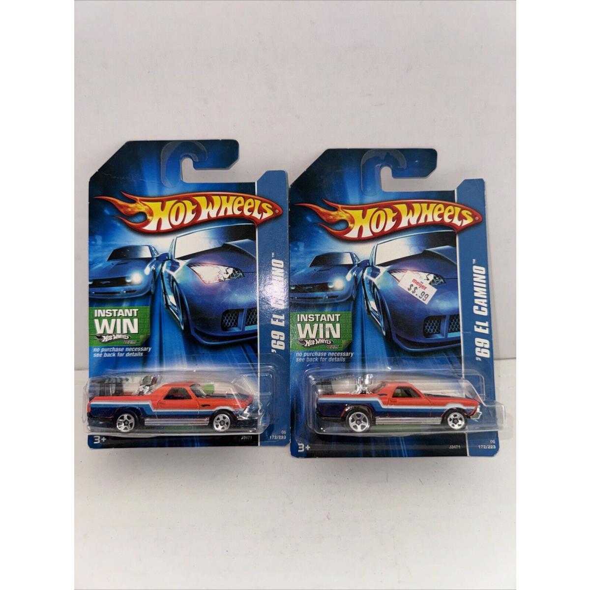 Hot Wheels Collector No 172 `69 EL Camino Logo Error Auction For 2 Cars B2