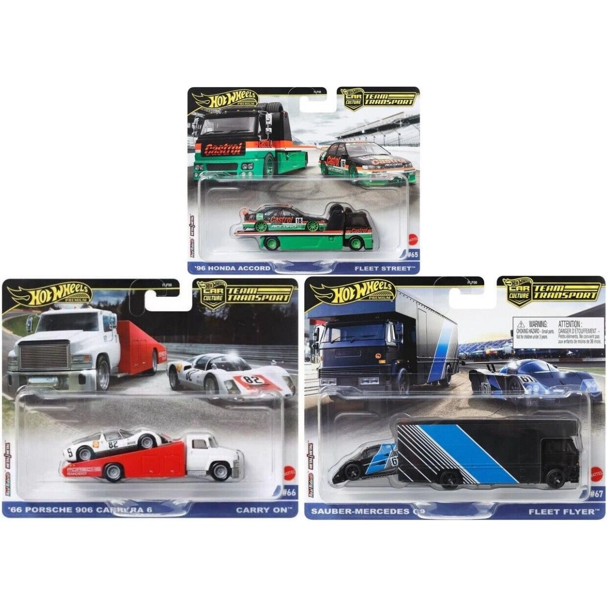 In Stock Set of 3 Hot Wheels 2024 Car Culture Case B Team Transport 1:64