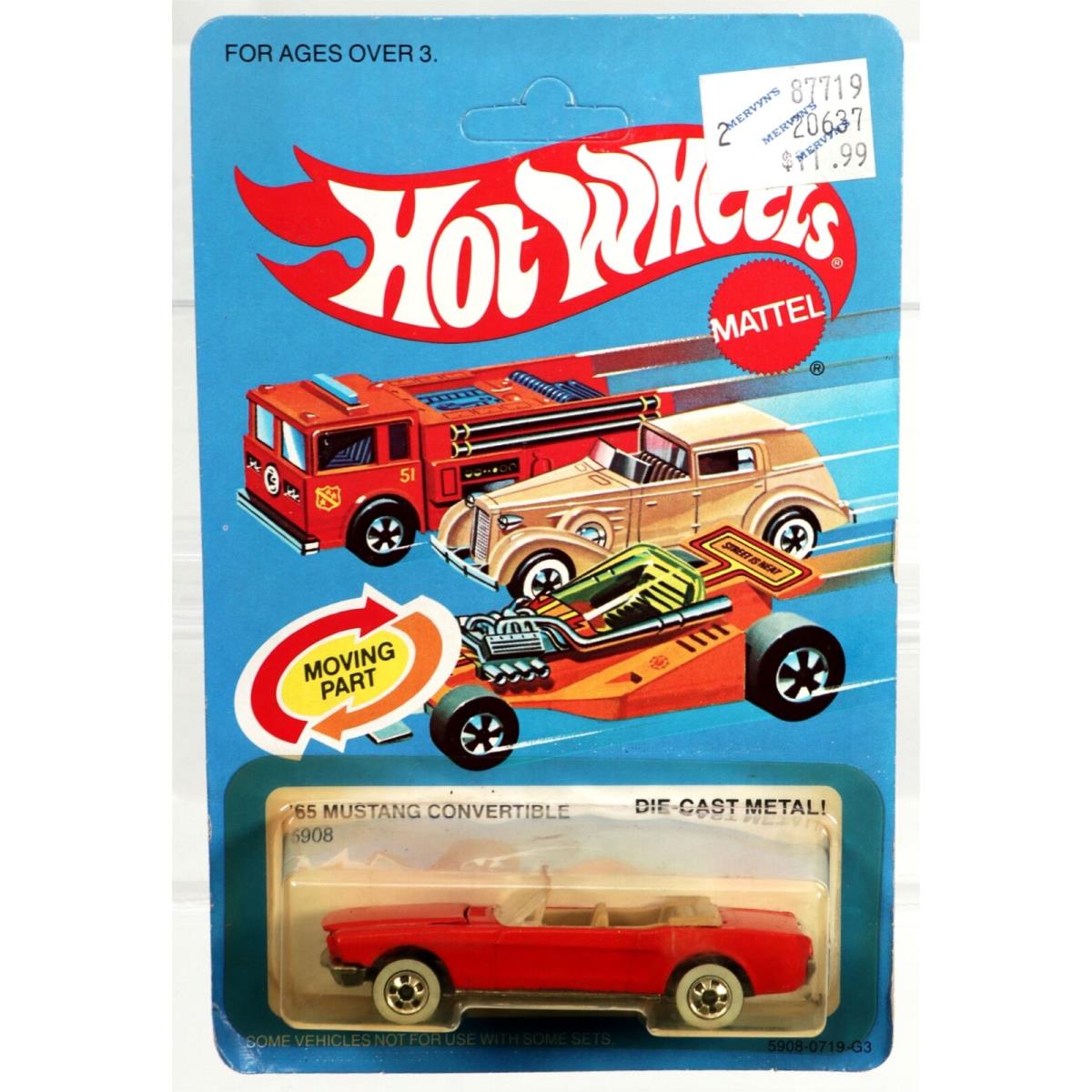 Hot Wheels Vintage Ford `65 Mustang Convertible 5908 Nrfp 1982 Red 1:64