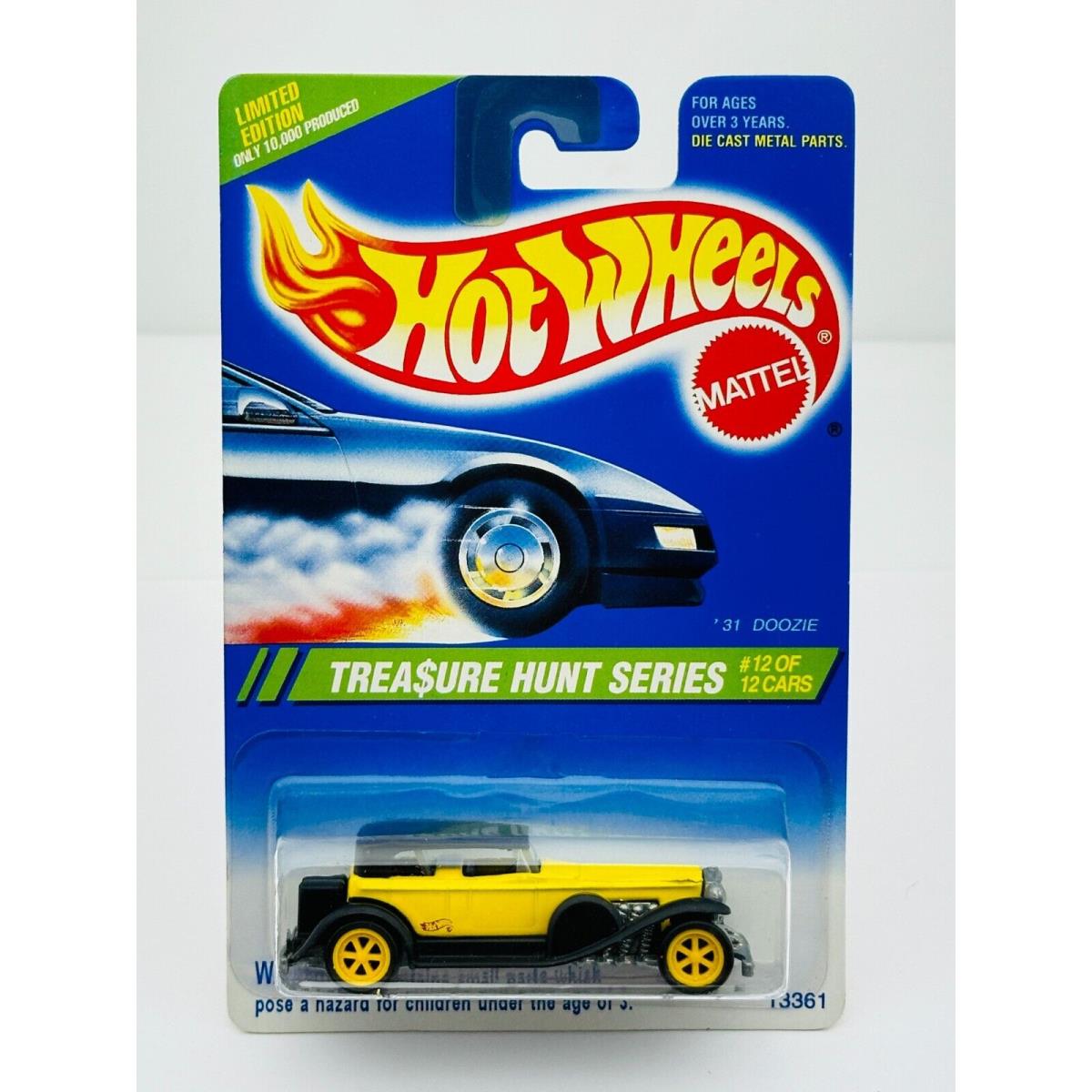 Hot Wheels 1995 Treasure Hunt `31 Doozie Yellow in Blister