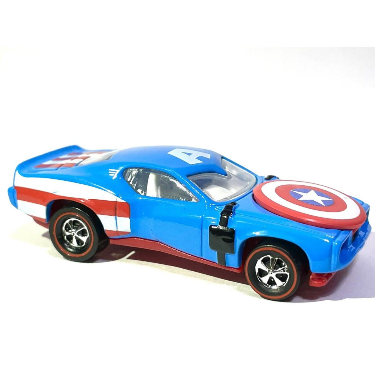 Hot Wheels Marvel Character Car Captain America-1:64 Custom Made Redline