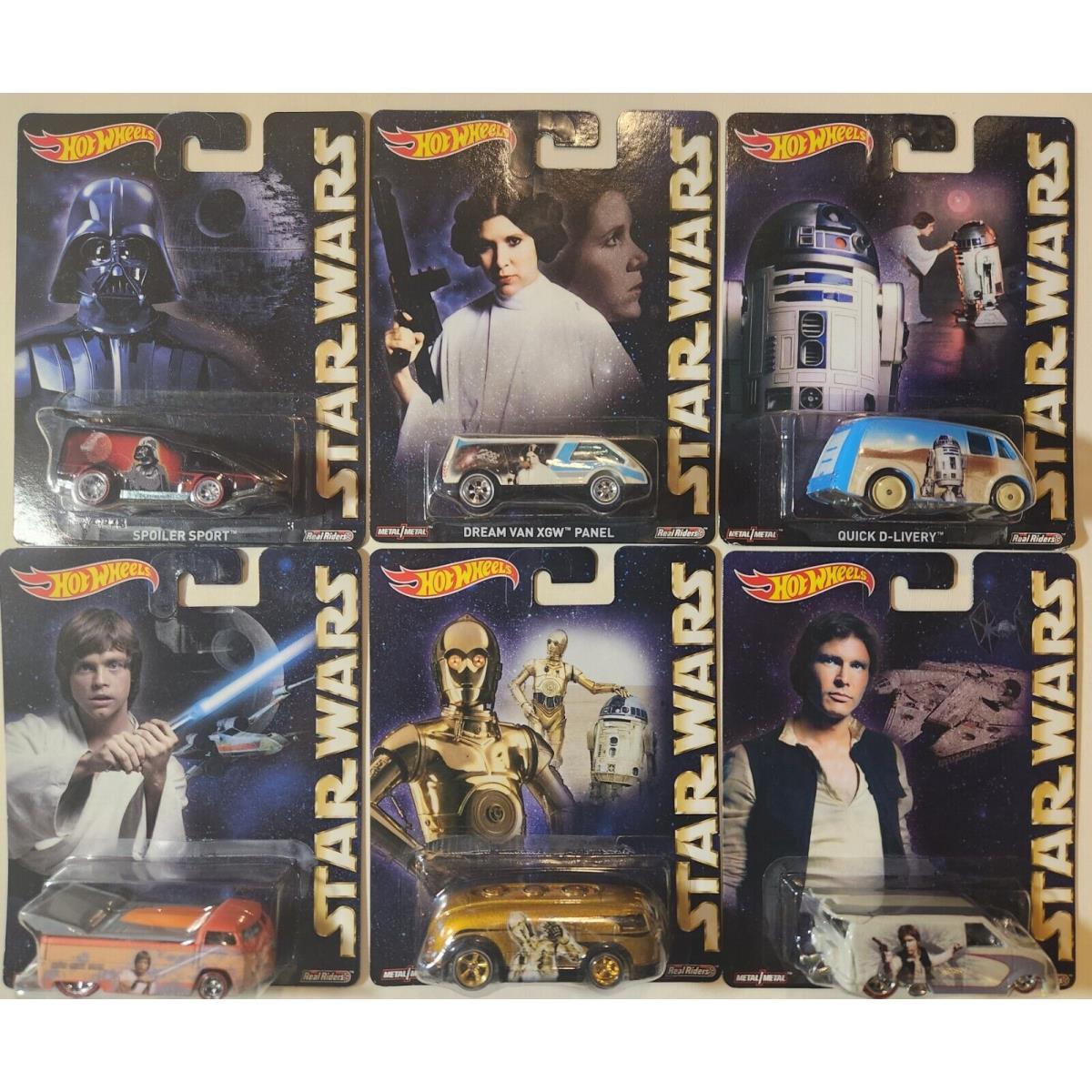 Hot Wheels 2015 Real Riders Star Wars Set of 6 Cars