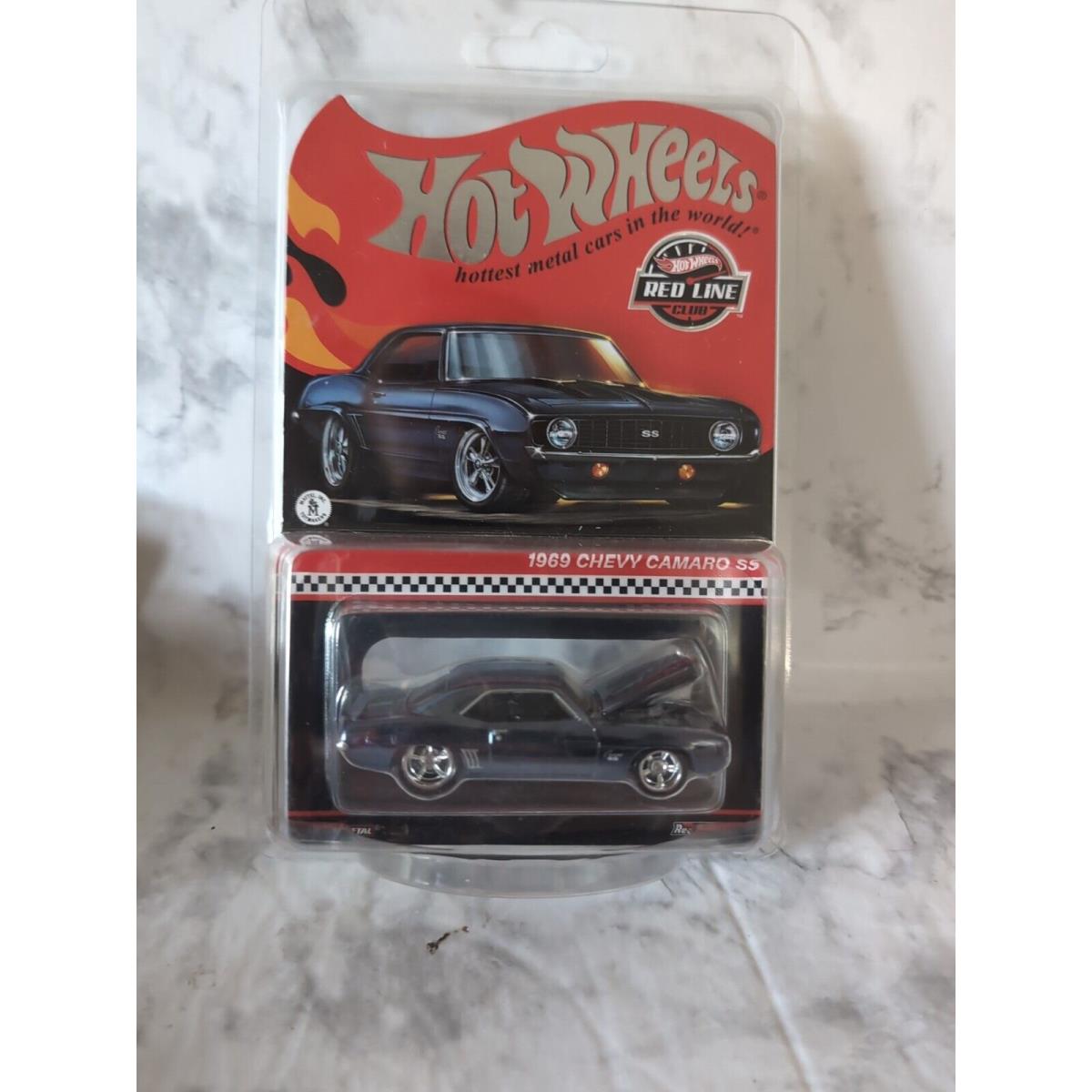 Hot Wheels 1969 Chevy Camaro SS Rlc Exclusive Red Line Club Blue W/real Riders