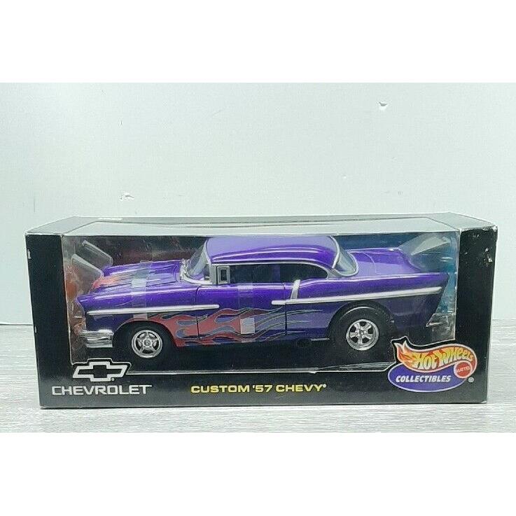 Hot Wheels 57 Chevy Custom 1:18 Diecast 1999 Vtg Purple w/ Flames