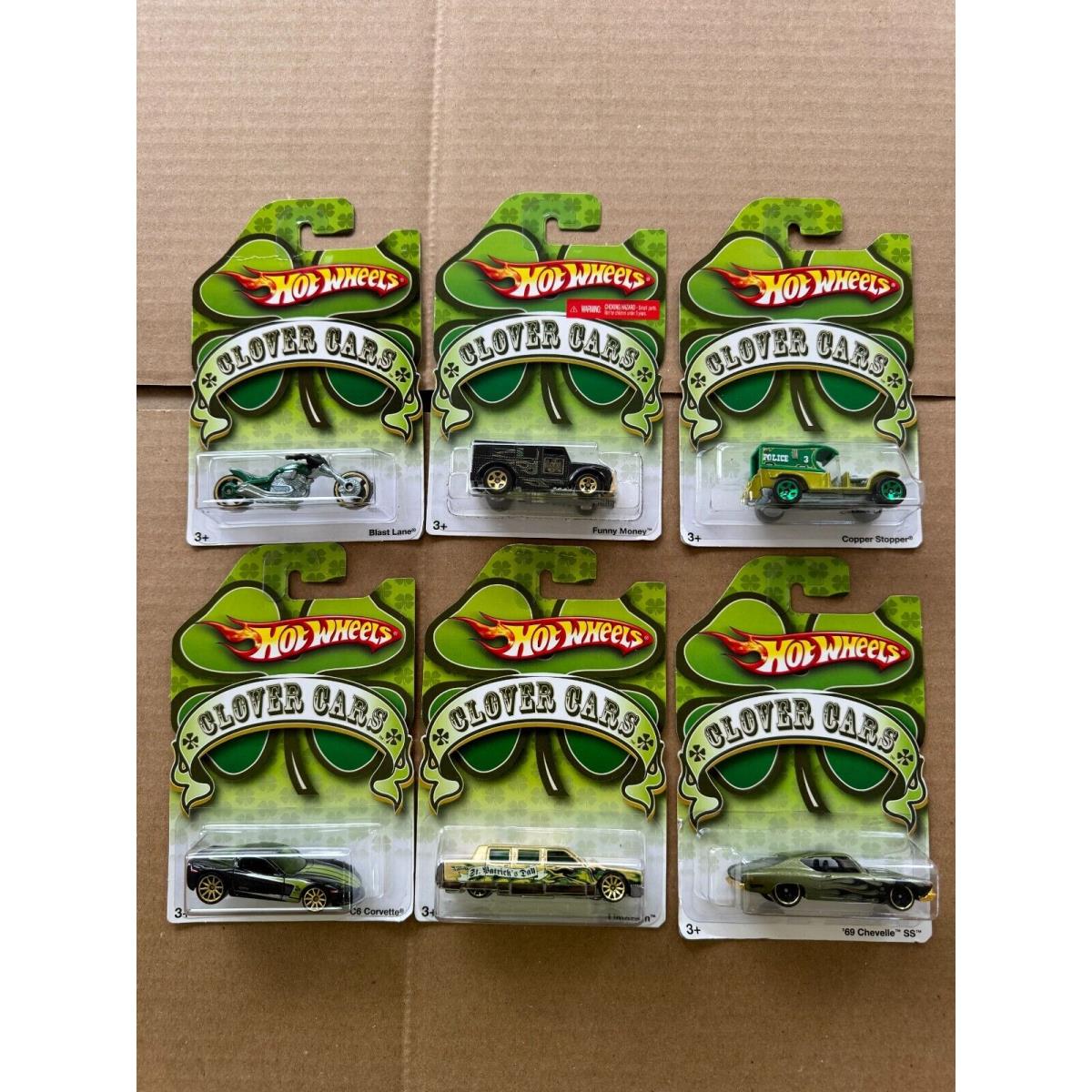 Hot Wheels Clover Cars Complete Set of 6 Z26