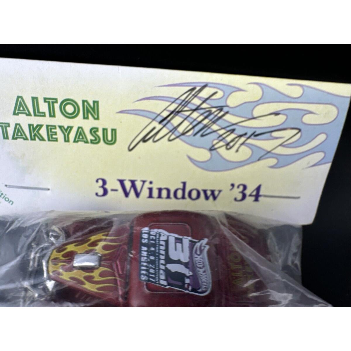 2017 Hot Wheels Brown 3 Window 34 Signed by Alton Takeyasu 31st Lax Convention