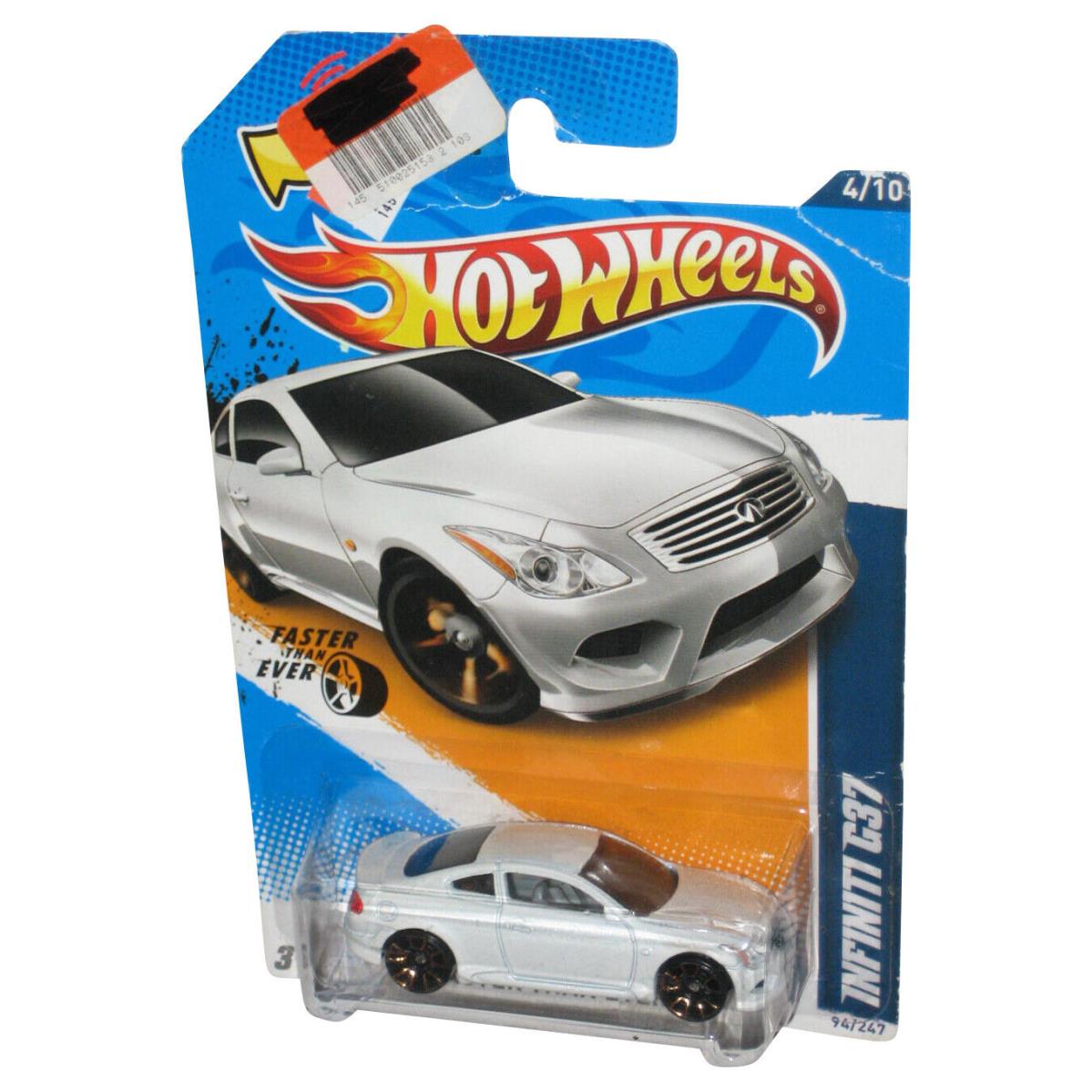 Hot Wheels Faster Than Ever `12 4/10 2011 White Infinity G37 Car 94/247 - Car