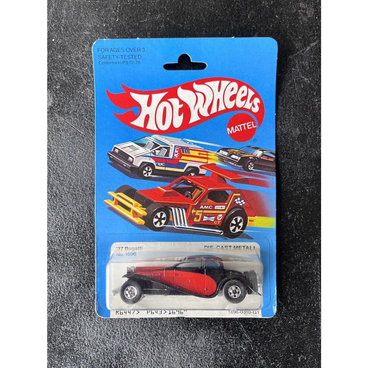 1980 Hot Wheels 1937 `bugatti No.1696 Red Black Package 1:64 Scale