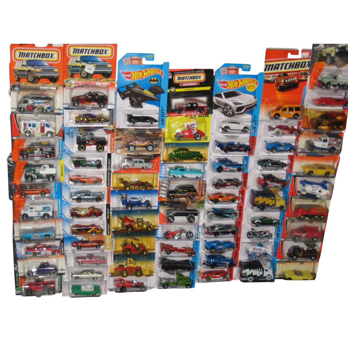 Hot Wheels Matchbox Mattel Mixed Toy Die Cast Cars - Lot of 72 Cars