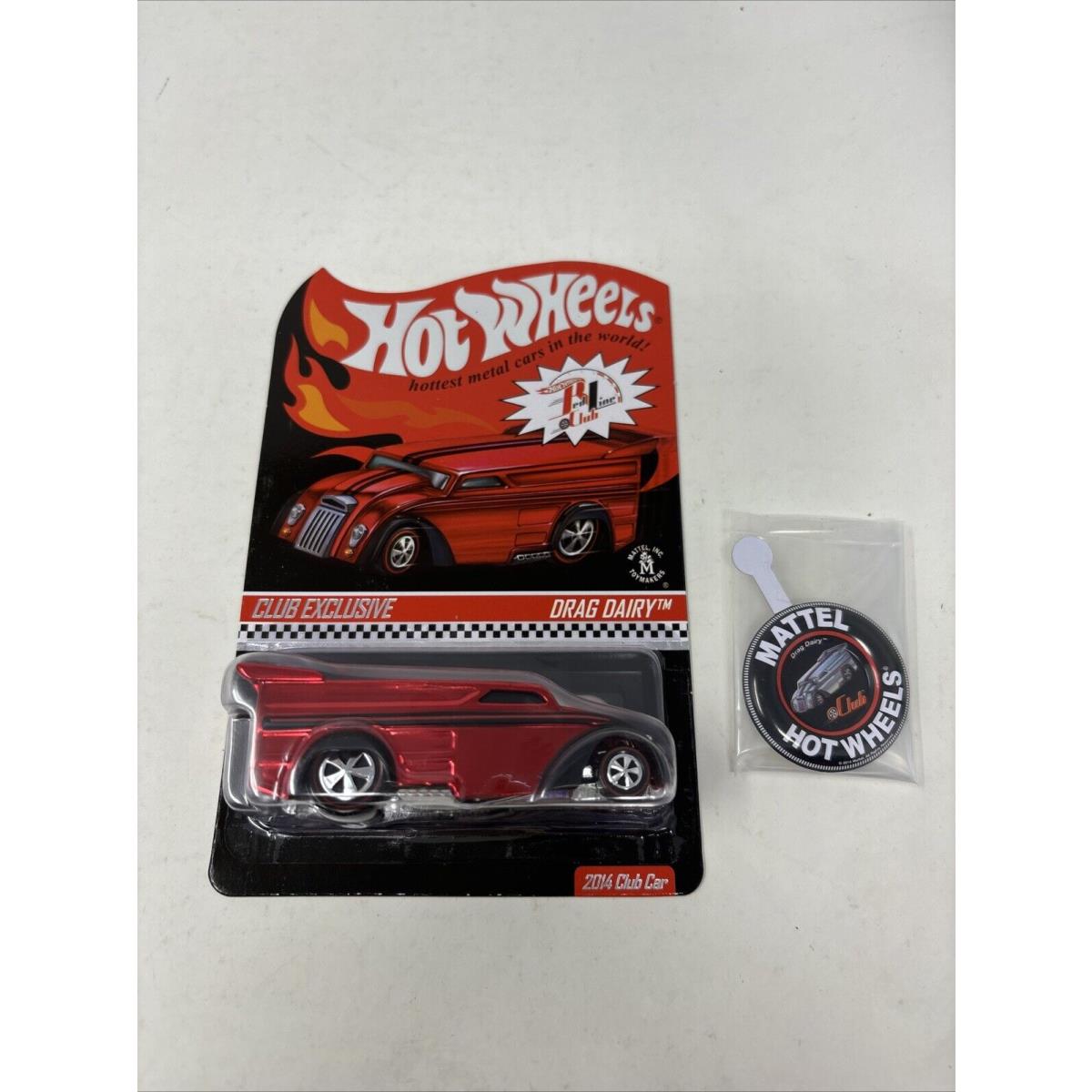 Hot Wheels 2014 Redline Club Exclusive Car Rlc Drag Dairy Red w/ Button /3500