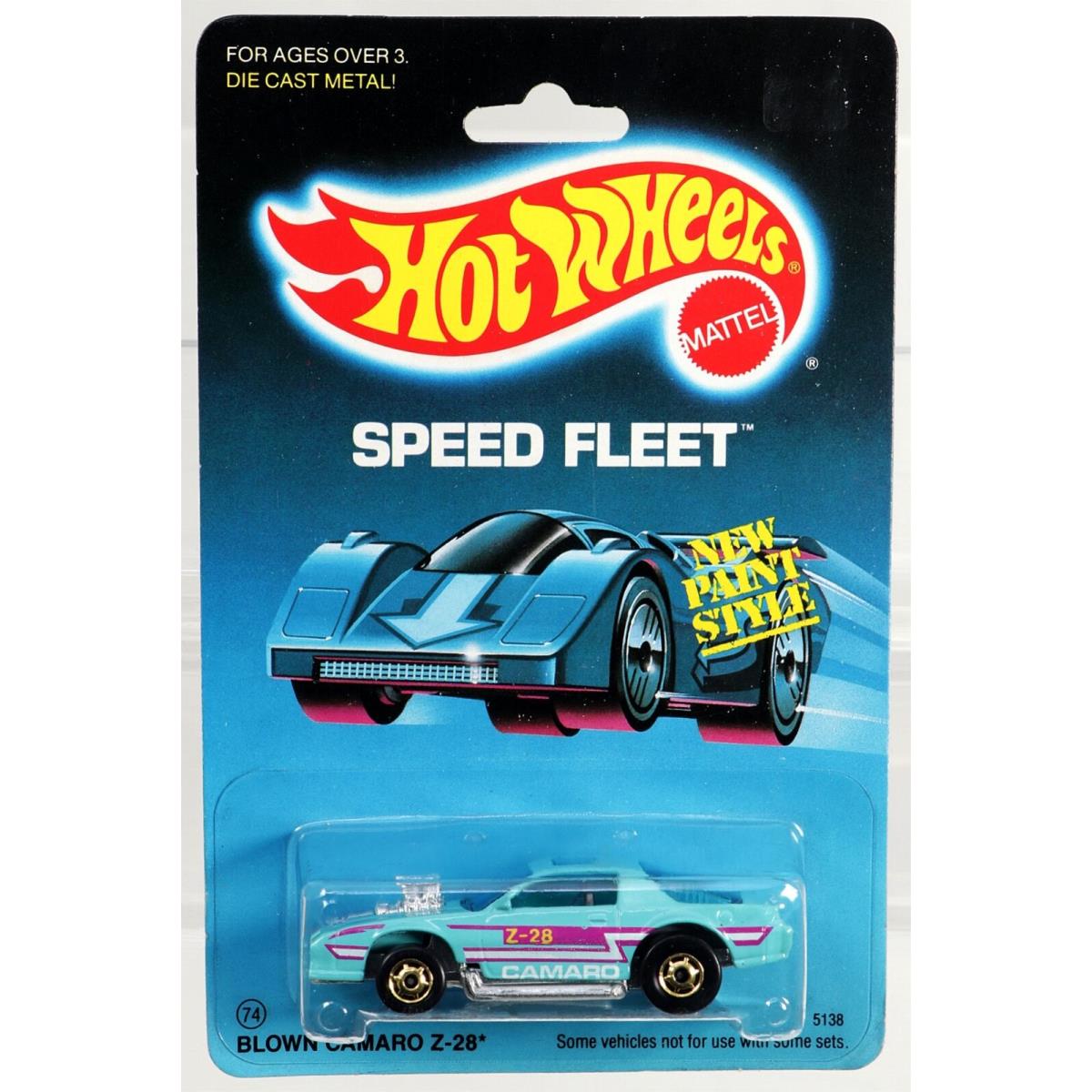 Hot Wheels Blown Camaro Z-28 Speed Fleet 5138 Nrfp 1988 Turquoise/magenta 1:64