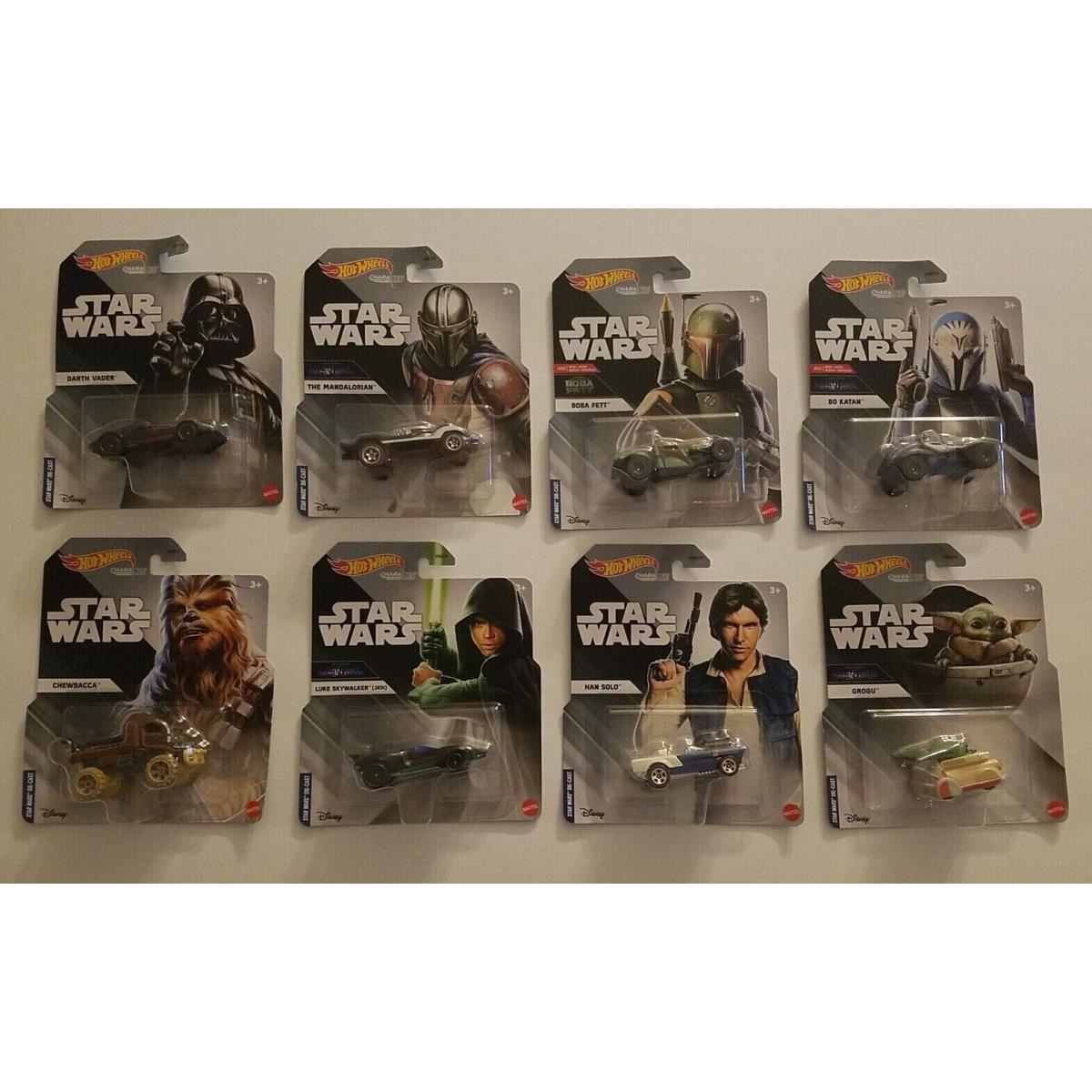 Hot Wheels Disney Star Wars 2022 Character Cars Complete Set of 8 Grogu Bo Katan